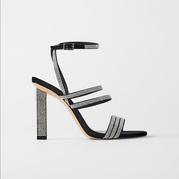ZARA Jewel Beaded Heeled Sandals - Picture 2 of 7